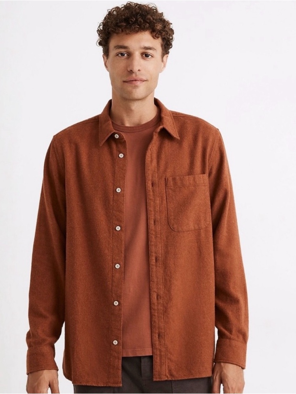 NWT Madewell Sunday Flannel Perfect Long-Sleeve Shirt Size Large